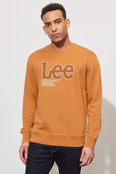 Lee Seasonal Logo Crew SWS Męska Bluza Nadruk Caramel L84QTJ99 112322640